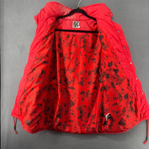 Volcom Hot Mittes Long Puffer Jacket 3/4 Length Large 14 Faux Fur Hood Red - Picture 5 of 14